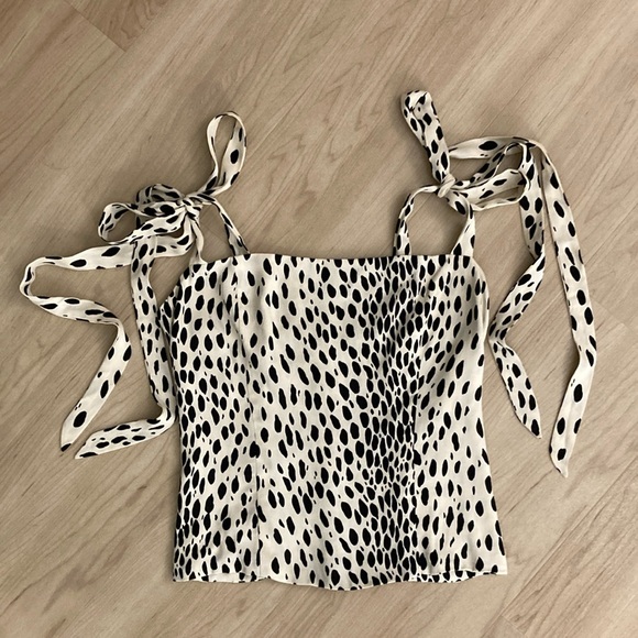 Reformation Ellora Bow Tie Corset Style Tank Top 6 SM $148 - Picture 3 of 6